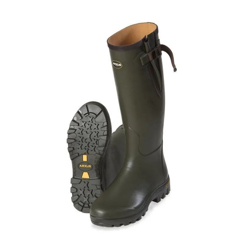 Arxus Pioneer Side Adjustable Mens Wellington Boots - Dark Olive