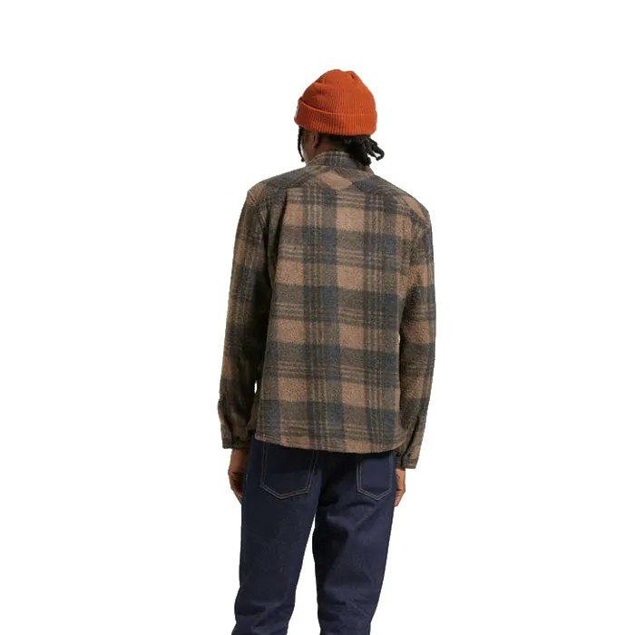 BRIXTON BOWERY ARCTIC STRETCH FLEECE L/S OVERHEMD - BURRO BROWN/BLACK PLAID