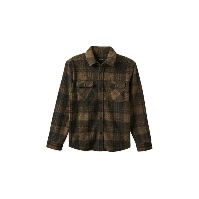 BRIXTON BOWERY ARCTIC STRETCH FLEECE L/S OVERHEMD - BURRO BROWN/BLACK PLAID