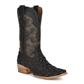 Corral Men's Pirarucu Fish Boots Handcrafted Black A4339