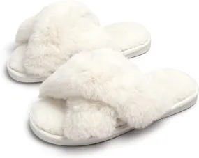 Fluffy Cross-Band Slippers