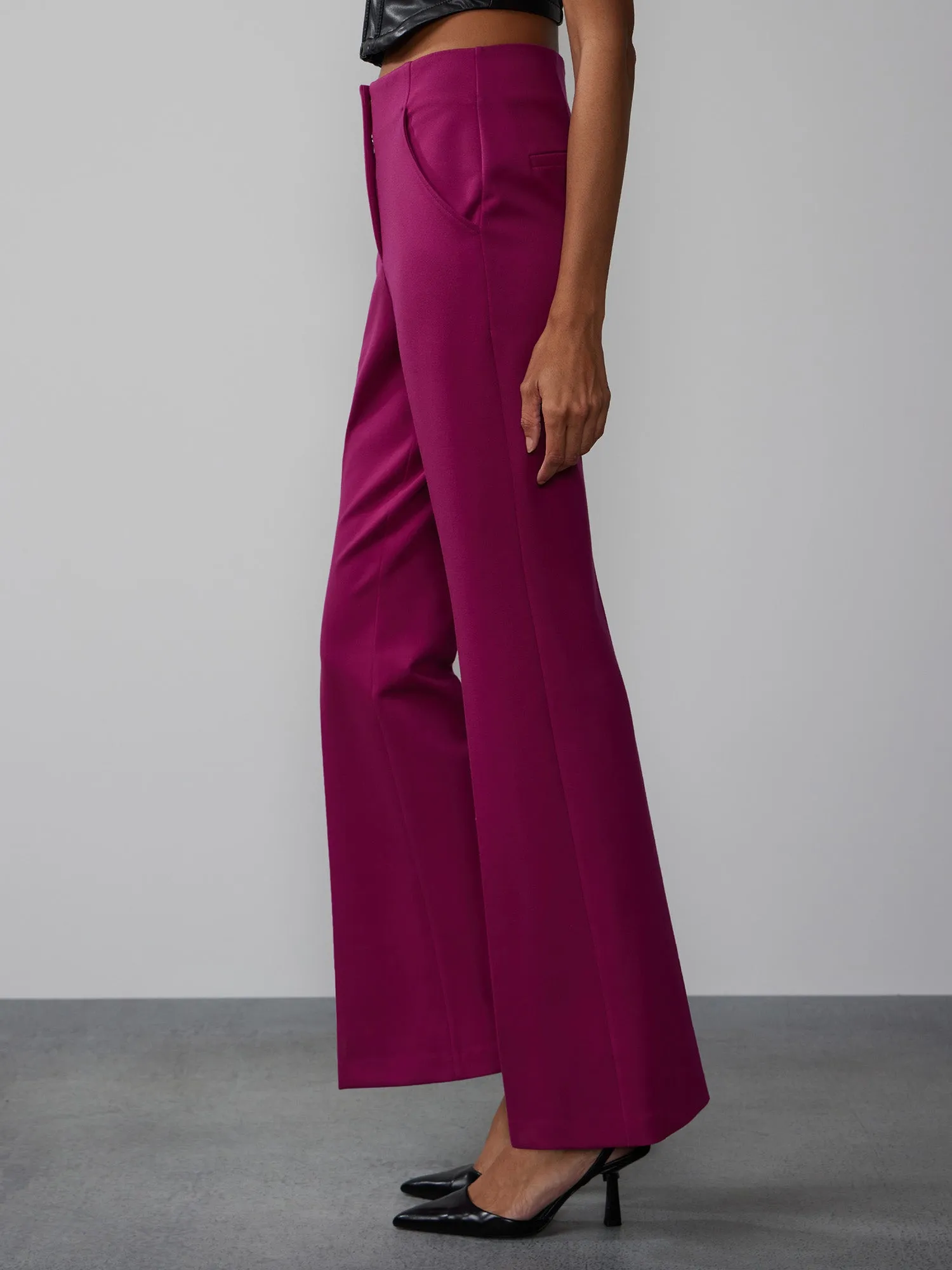 High Rise Ponte Flare Pant