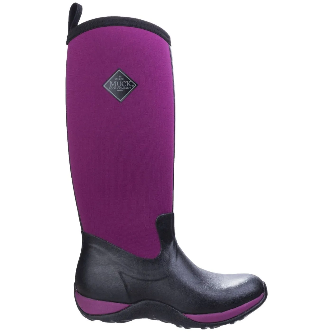 Muck Boots Black/Maroon Arctic Adventure Pull On Wellington Boots