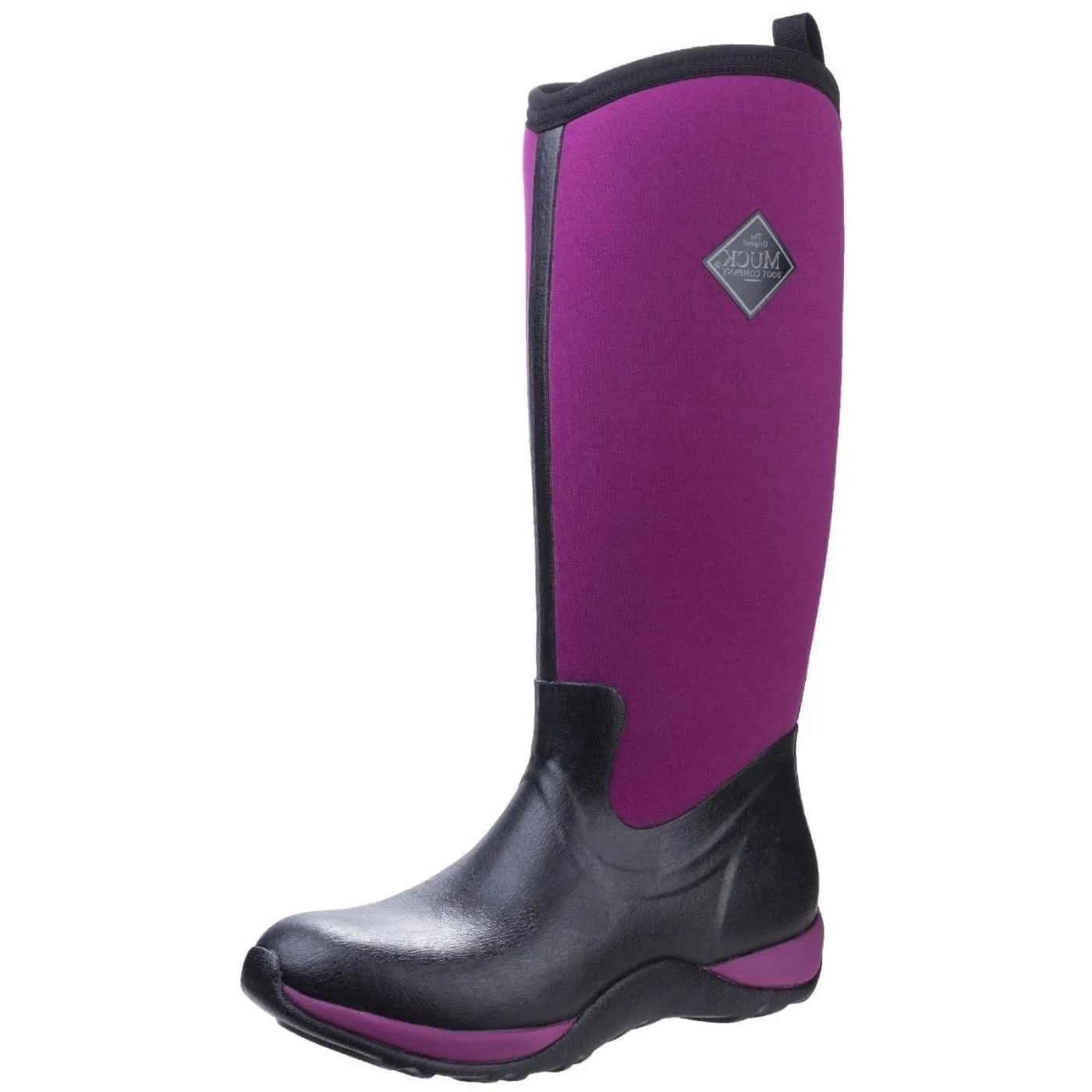 Muck Boots Black/Maroon Arctic Adventure Pull On Wellington Boots