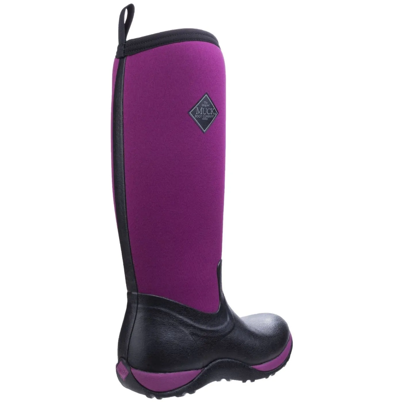 Muck Boots Black/Maroon Arctic Adventure Pull On Wellington Boots