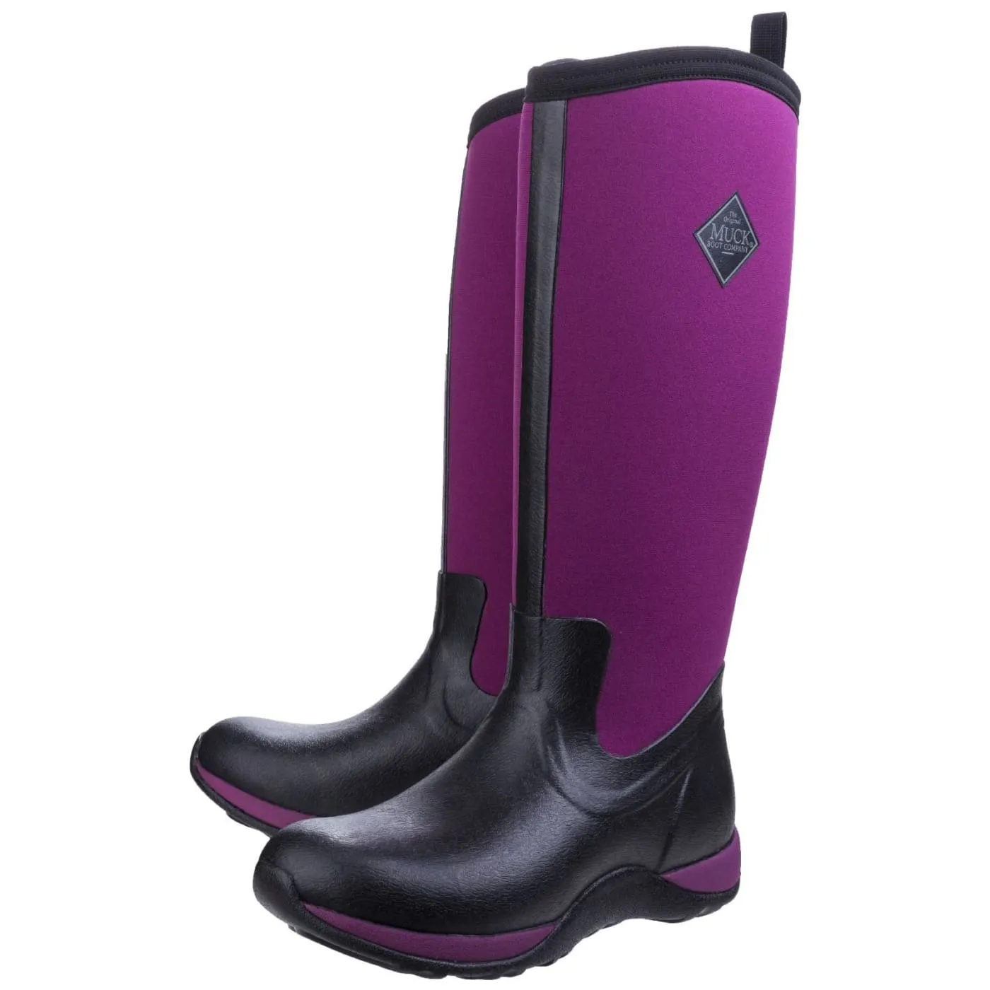 Muck Boots Black/Maroon Arctic Adventure Pull On Wellington Boots