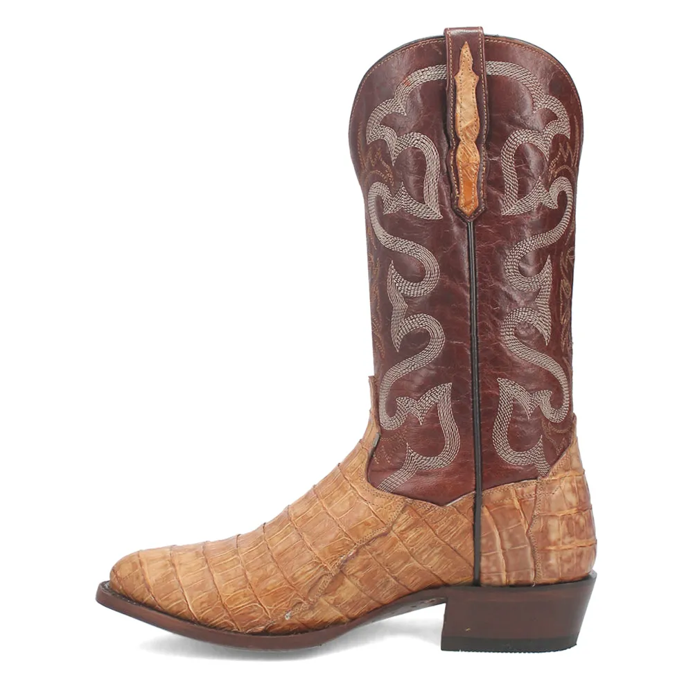 Primetime Caiman Croc Embroidered Round Toe Cowboy Boots