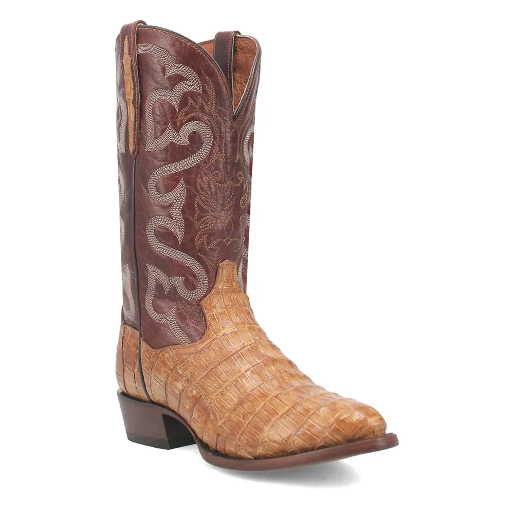 Primetime Caiman Croc Embroidered Round Toe Cowboy Boots