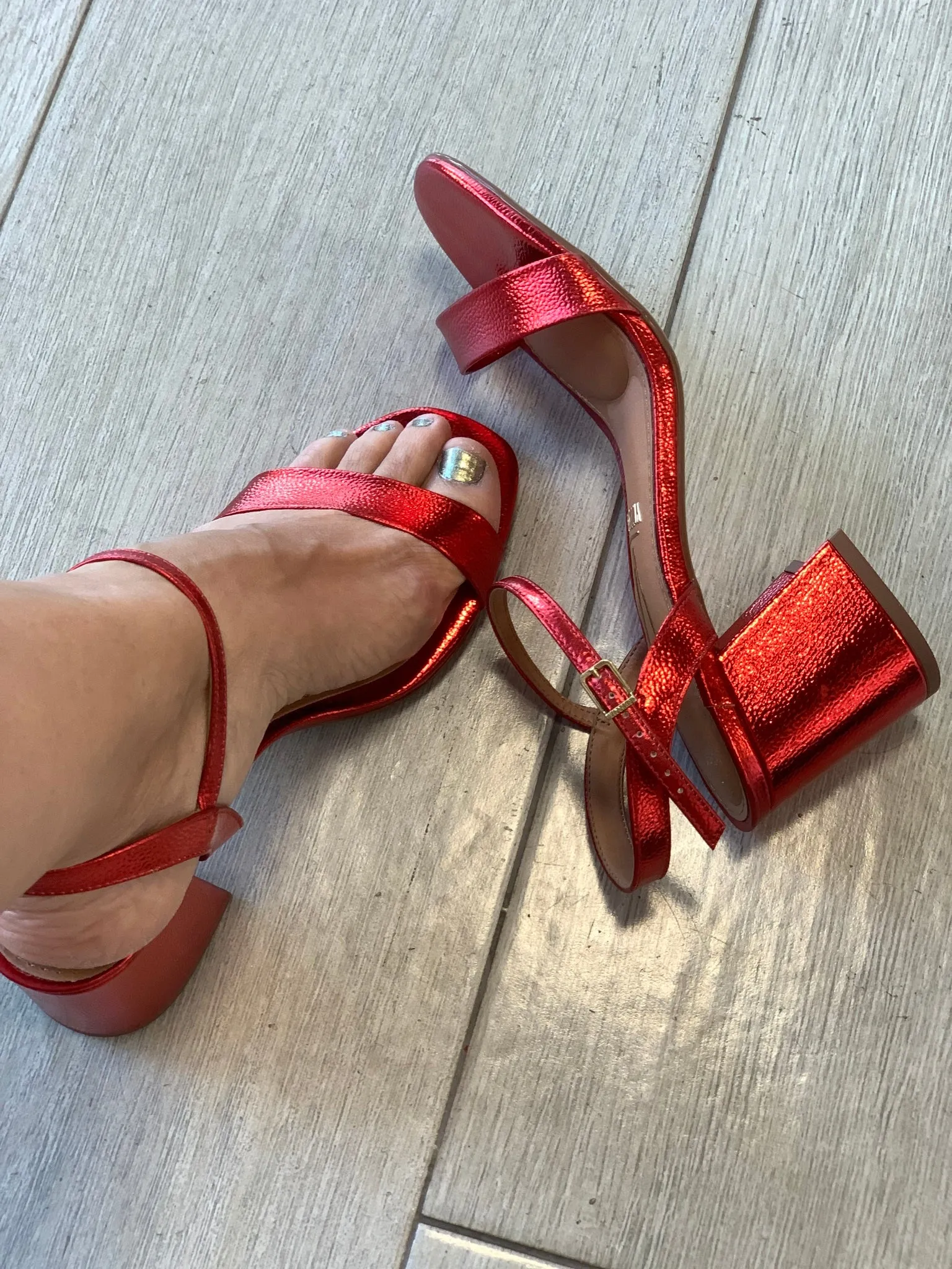 Vizzano 2” Red Square Heel Sandals