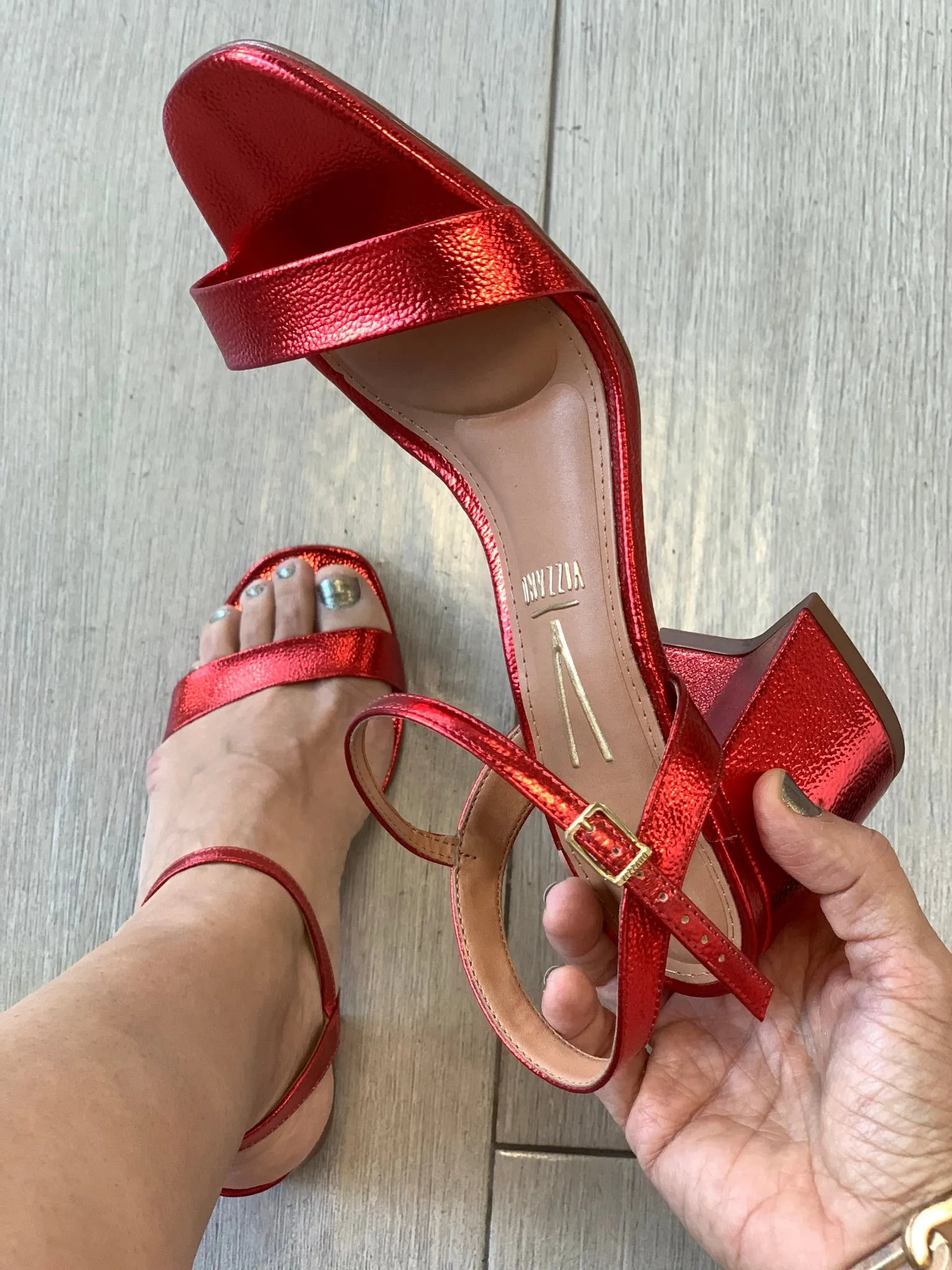 Vizzano 2” Red Square Heel Sandals