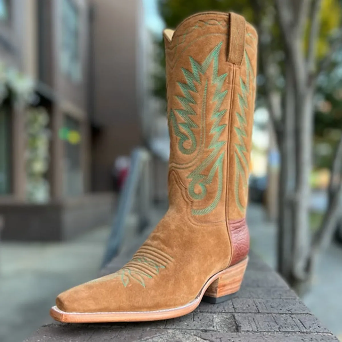 Women's Cinnamon Suede with Blue Stitch